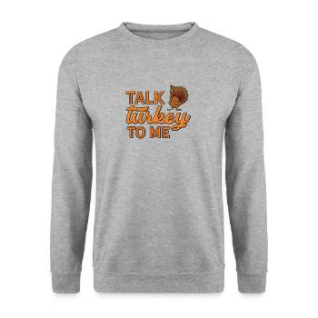 Nenn mich Truthahn - Unisex Pullover - Weißgrau meliert - Vorne - Alina (178cm) & Michal (187cm)
