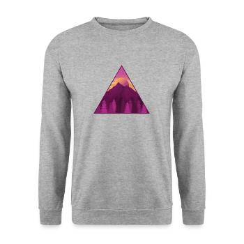 Montagne avant le coucher du soleil et de la forêt - Sweat-shirt Unisexe - gris chiné - Devant - Alina (178cm) & Michal (187cm)