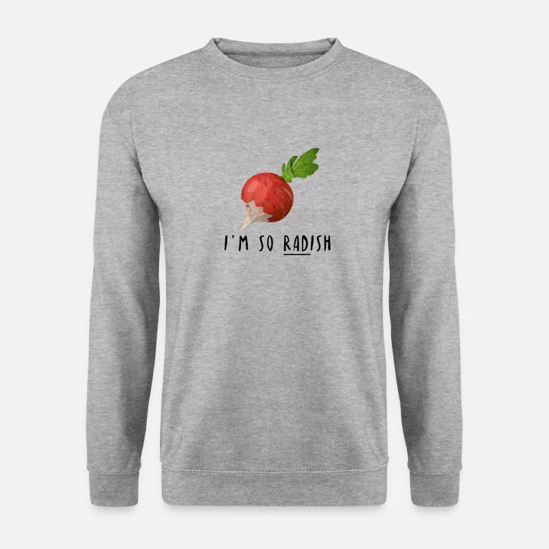 I am so Radish Rettich Wortwitz Geschenk Idee - Unisex Pullover - Weißgrau meliert