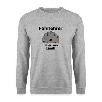 Fahrlerhrer leben am Limit Geschenkidee Lustig - Unisex Pullover - Weißgrau meliert - Vorne - Alina (178cm) & Michal (187cm)