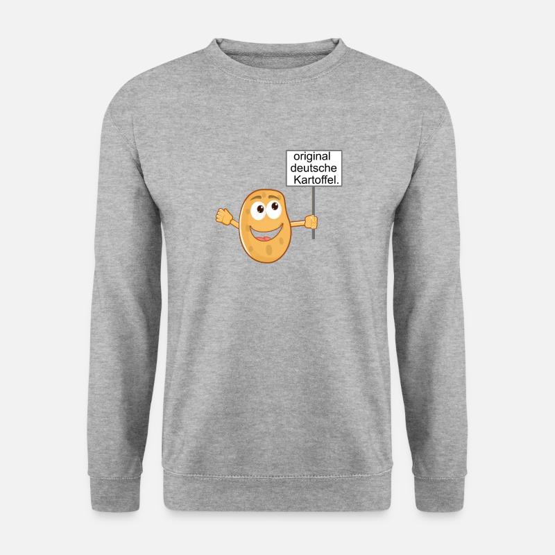Deutsche Kartoffel - Unisex Pullover - Weißgrau meliert