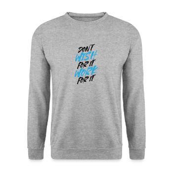 dessen Wunsch nach funktioniert - Unisex Pullover - Weißgrau meliert - Vorne - Alina (178cm) & Michal (187cm)