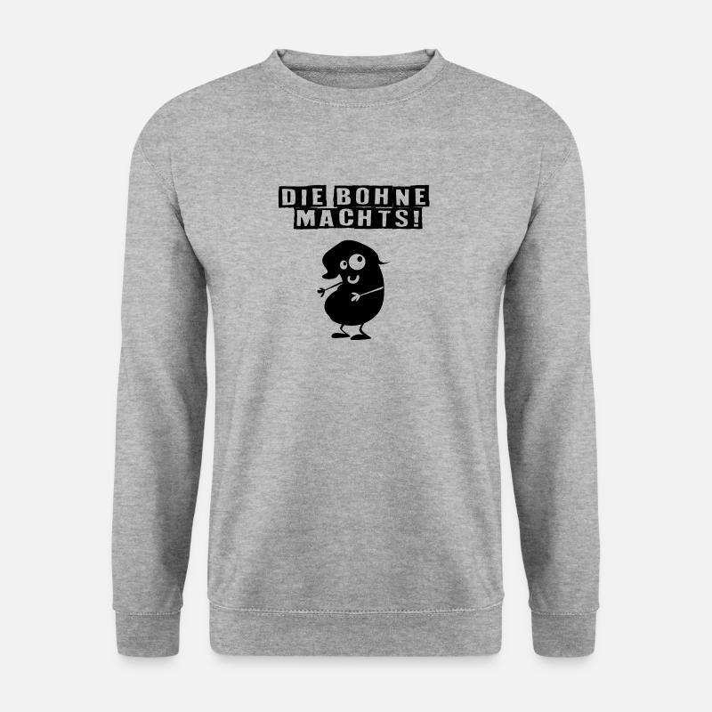 Die Bohne machts - Unisex Pullover - Weißgrau meliert
