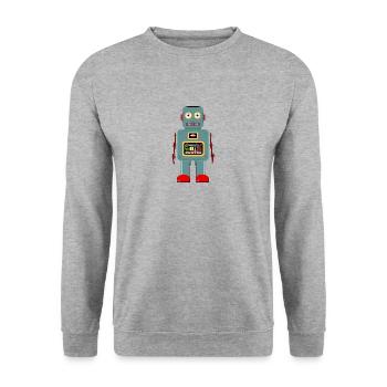 Vintage robot - Unisex Sweatshirt - salt & pepper - Front - Alina (178cm) & Michal (187cm)