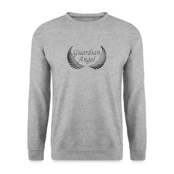 Guardian angel wings black - Unisex Sweatshirt - salt & pepper - Front - Alina (178cm) & Michal (187cm)