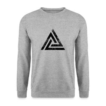 TRIANGLES TRIANGLE GRUNGE - Unisex Sweatshirt - salt & pepper - Front - Alina (178cm) & Michal (187cm)