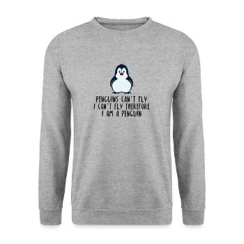 Penguins can not fly penguin zoo animal gift idea - Unisex Sweatshirt - salt & pepper - Front - Alina (178cm) & Michal (187cm)