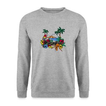 paradis 2 - Sweat-shirt Unisexe - gris chiné - Devant - Alina (178cm) & Michal (187cm)