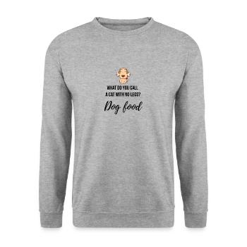 Qu'est-ce que vous appelez un chat sans jambes? - Sweat-shirt Unisexe - gris chiné - Devant - Alina (178cm) & Michal (187cm)