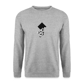 Cube, Square, Square,Black Market - Unisex Sweatshirt - salt & pepper - Front - Alina (178cm) & Michal (187cm)