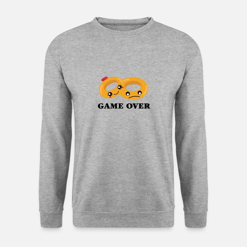 GAME OVER Hochzeit Ringe - Unisex Pullover - Weißgrau meliert