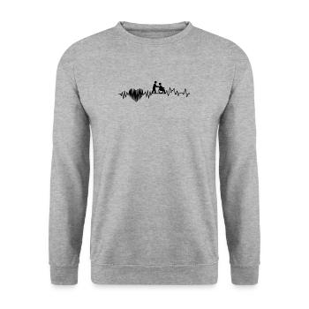 Heartbeat Nursing T-shirt Retirement Home Nursing - Unisex Sweatshirt - salt & pepper - Front - Alina (178cm) & Michal (187cm)
