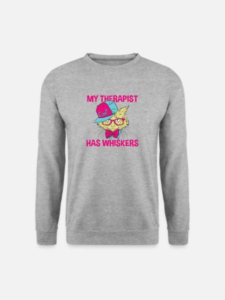 Drôle Mon thérapeute a Moustaches cadeau - Sweat-shirt Unisexe - gris chiné