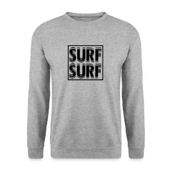 surf surf/ exklusives Surfer Design Unisex - Unisex Pullover - Weißgrau meliert - Vorne - Alina (178cm) & Michal (187cm)