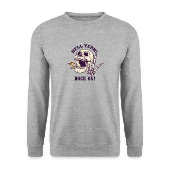 Hell yeah - rock sur - Sweat-shirt Unisexe - gris chiné - Devant - Alina (178cm) & Michal (187cm)