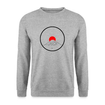 Berg Fuji - Unisex Pullover - Weißgrau meliert - Vorne - Alina (178cm) & Michal (187cm)