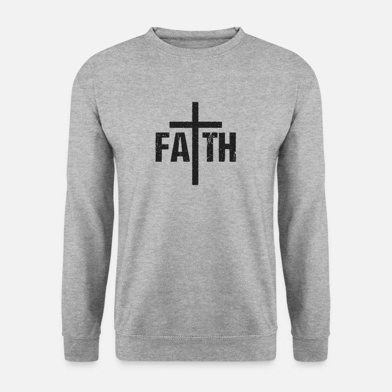 Faith Glaube Vertrauen Zuversicht - Unisex Pullover - Weißgrau meliert