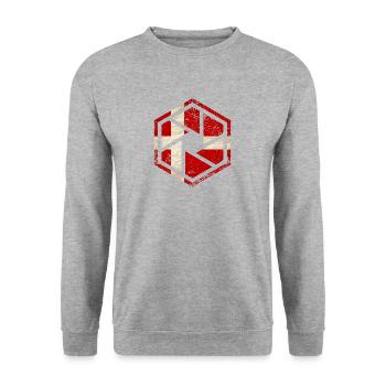 HEXAGON DENMARK GRUNGE - Unisex Pullover - Weißgrau meliert - Vorne - Alina (178cm) & Michal (187cm)
