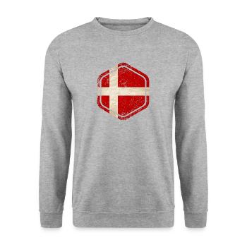 HEXAGON DENMARK GRUNGE - Unisex Pullover - Weißgrau meliert - Vorne - Alina (178cm) & Michal (187cm)