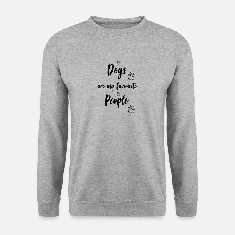 Hundepfoten-Motiv - Unisex Pullover - Weißgrau meliert