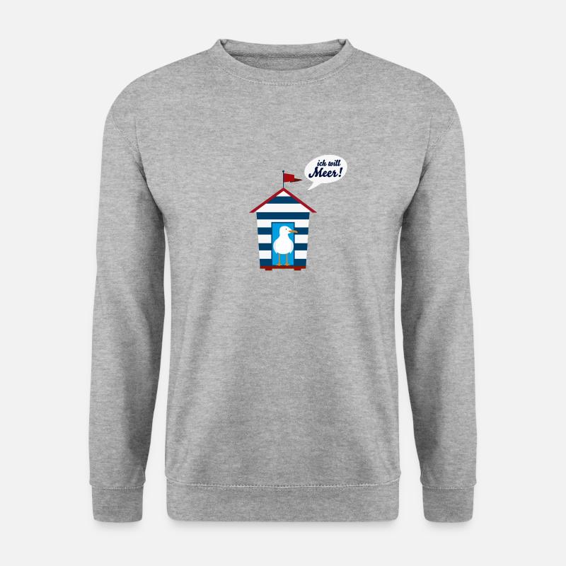 ich will Meer - Unisex Pullover - Weißgrau meliert