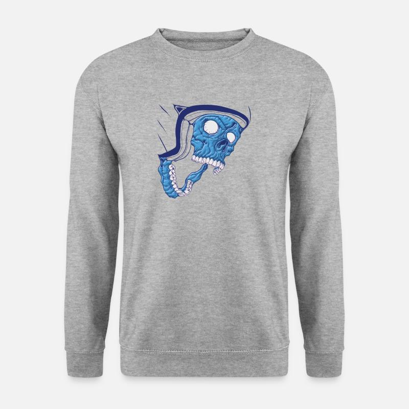 Schädel Kopf - Unisex Pullover - Weißgrau meliert