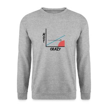 Crazy Hot Skala - Grafik - Graph - Barny - Unisex Pullover - Weißgrau meliert - Vorne - Alina (178cm) & Michal (187cm)