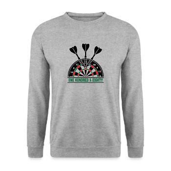 One hundred eighty, 180 - triple 20 / Dart - Unisex Pullover - Weißgrau meliert - Vorne - Alina (178cm) & Michal (187cm)