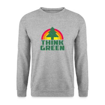 Cool Think Green T-shirt - Unisex Pullover - Weißgrau meliert - Vorne - Alina (178cm) & Michal (187cm)