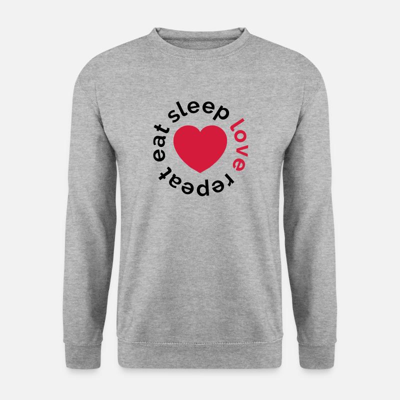 manger sommeil amour répéter - Sweat-shirt Unisexe - gris chiné