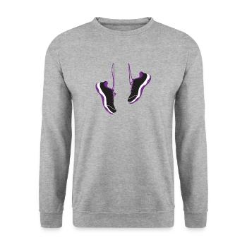 Cool Running Shoes Runner - Unisex Pullover - Weißgrau meliert - Vorne - Alina (178cm) & Michal (187cm)