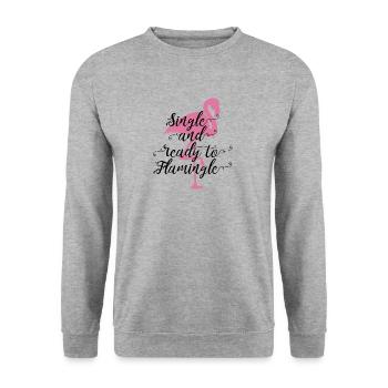 Flamingo cadeau unique disant oiseau rose drôle - Sweat-shirt Unisexe - gris chiné - Devant - Alina (178cm) & Michal (187cm)