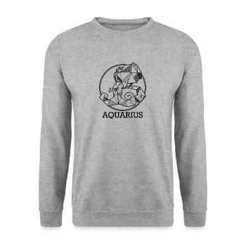 Zodiaque Verseau Cadeau Astro Verseau - Sweat-shirt Unisexe - gris chiné - Devant - Alina (178cm) & Michal (187cm)