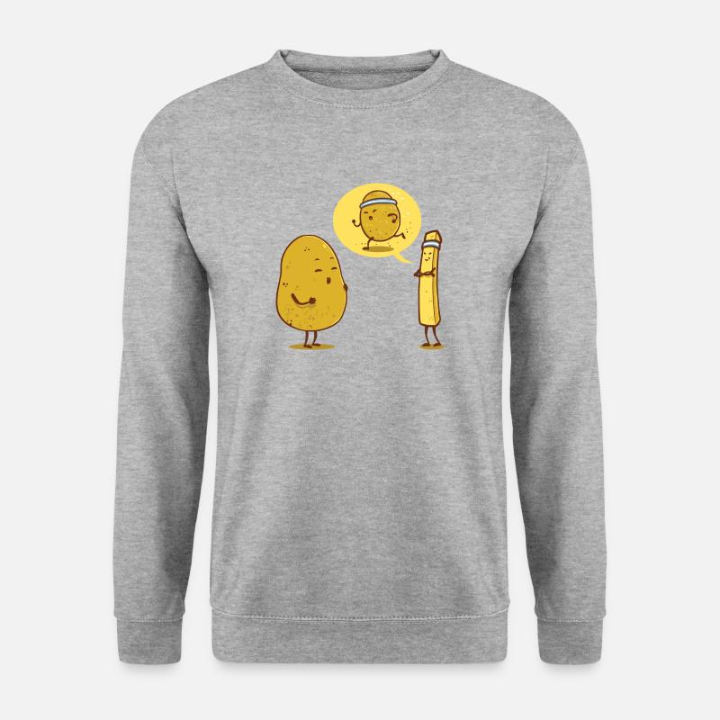 Kartoffel Pommes Diät Geschenk Geburtstag Weihnach - Unisex Pullover - Weißgrau meliert