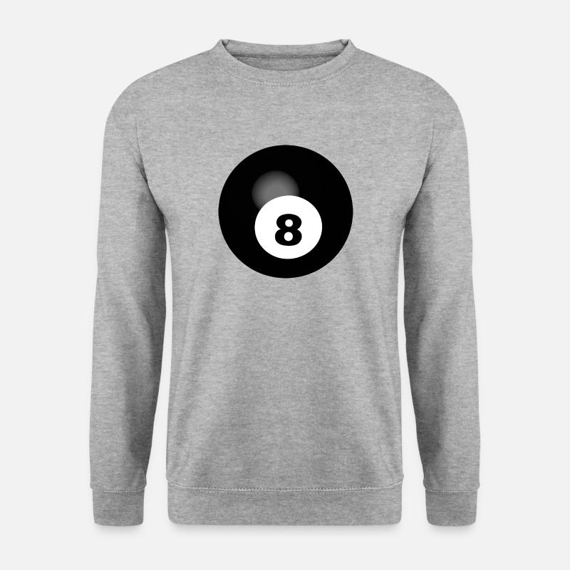 Schwarze 8 Billard - Unisex Pullover - Weißgrau meliert