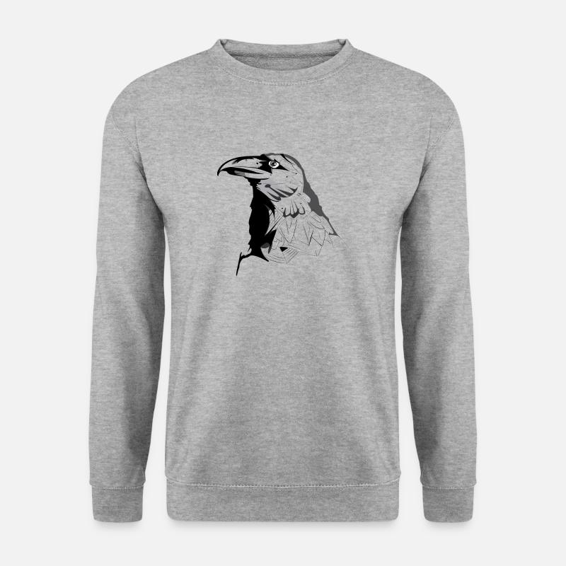 Rabe - Unisex Pullover - Weißgrau meliert