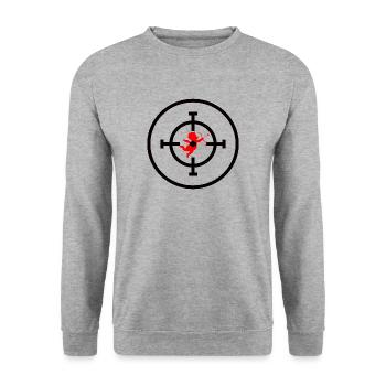 Kill Valentine - Unisex Pullover - Weißgrau meliert - Vorne - Alina (178cm) & Michal (187cm)