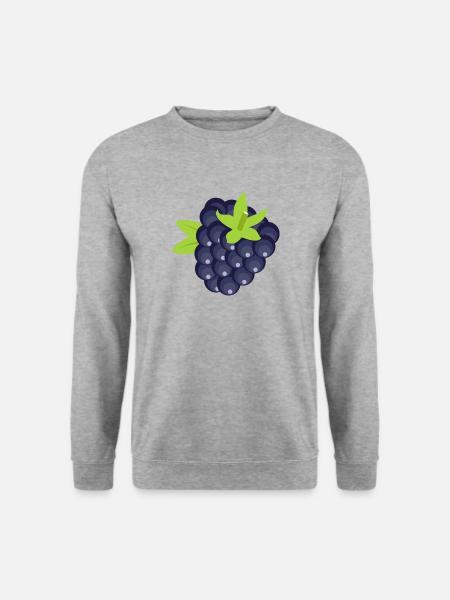 brombeere blackberry obst veggie gemuese fruits3 - Unisex Pullover - Weißgrau meliert