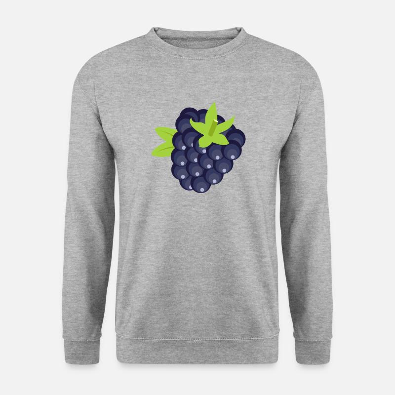 brombeere blackberry obst veggie gemuese fruits3 - Unisex Pullover - Weißgrau meliert