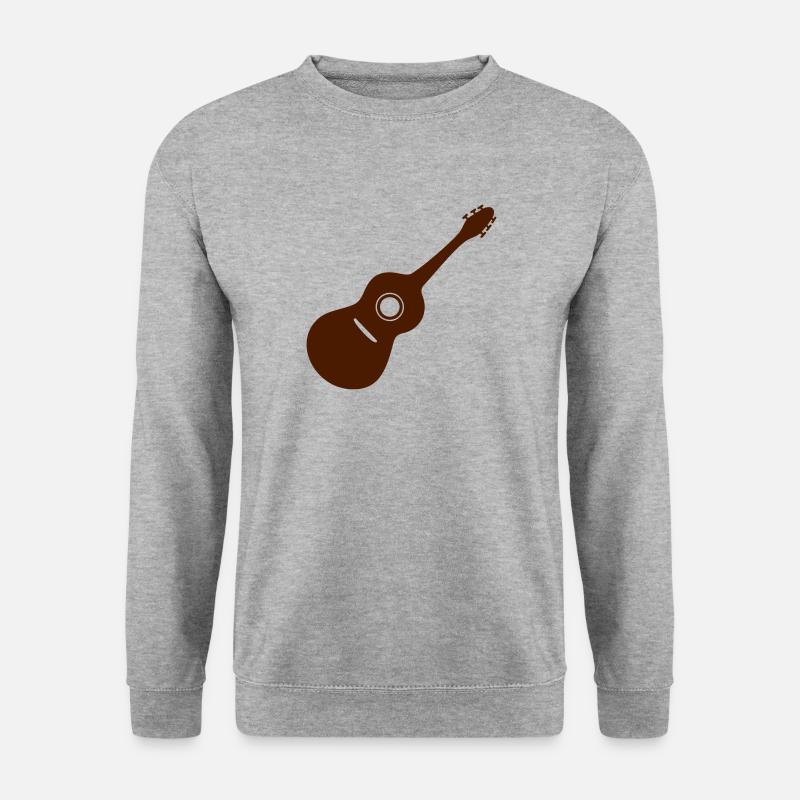 Gitarre Geschenk - Unisex Pullover - Weißgrau meliert