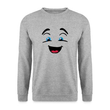 Smiling face - Unisex Sweatshirt - salt & pepper - Front - Alina (178cm) & Michal (187cm)