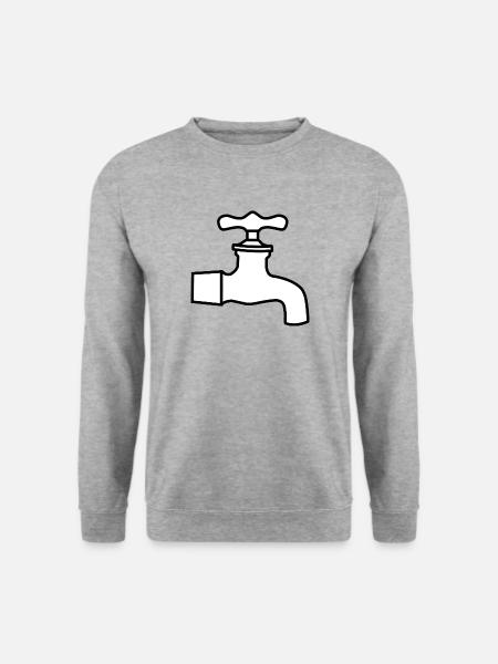 bad bath badewanne bathtube shower dusche116 - Unisex Pullover - Weißgrau meliert