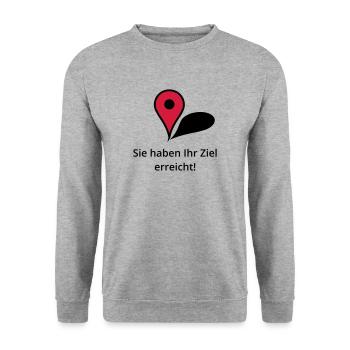 Sie haben Ihr Ziel erreicht - Unisex Pullover - Weißgrau meliert - Vorne - Alina (178cm) & Michal (187cm)
