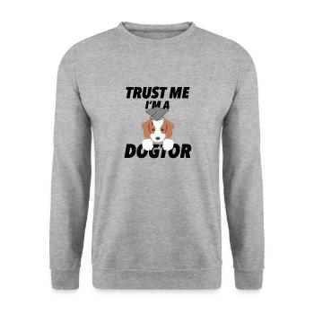 I'm a Dogtor Ph.D. Doctor saying Gift - Unisex Sweatshirt - salt & pepper - Front - Alina (178cm) & Michal (187cm)