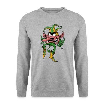 🤡 CIRCUS CLOWN Fun and Weird Gift Items - Unisex Sweatshirt - salt & pepper - Front - Alina (178cm) & Michal (187cm)