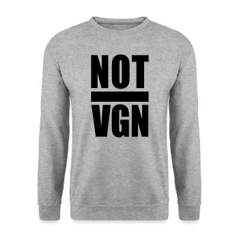 not vgn black - Unisex Pullover - Weißgrau meliert - Vorne - Alina (178cm) & Michal (187cm)