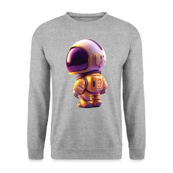 Space Kid Young Astronaut Birthday Nine - Unisex Sweatshirt - salt & pepper - Front - Alina (178cm) & Michal (187cm)