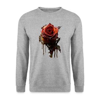 Melting Rose - Unisex Pullover - Weißgrau meliert - Vorne - Alina (178cm) & Michal (187cm)