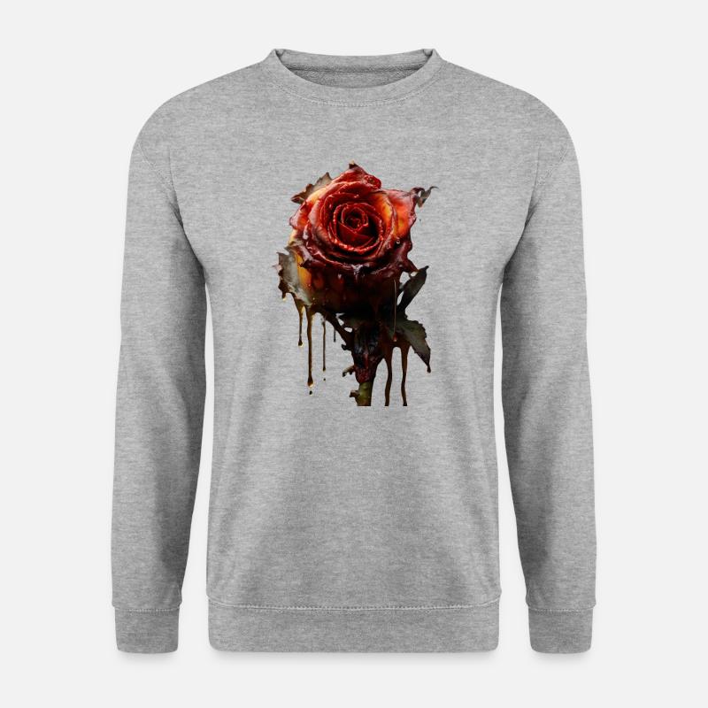 Melting Rose - Unisex Pullover - Weißgrau meliert