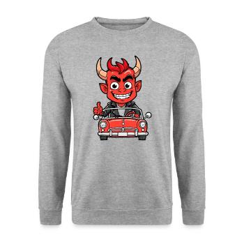 Diable rouge - Sweat-shirt Unisexe - gris chiné - Devant - Alina (178cm) & Michal (187cm)